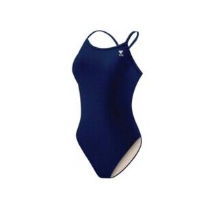TYR TYReco Solid Diamondback Swimsuit Competitive 34 (L 10-12) Navy New With Tag